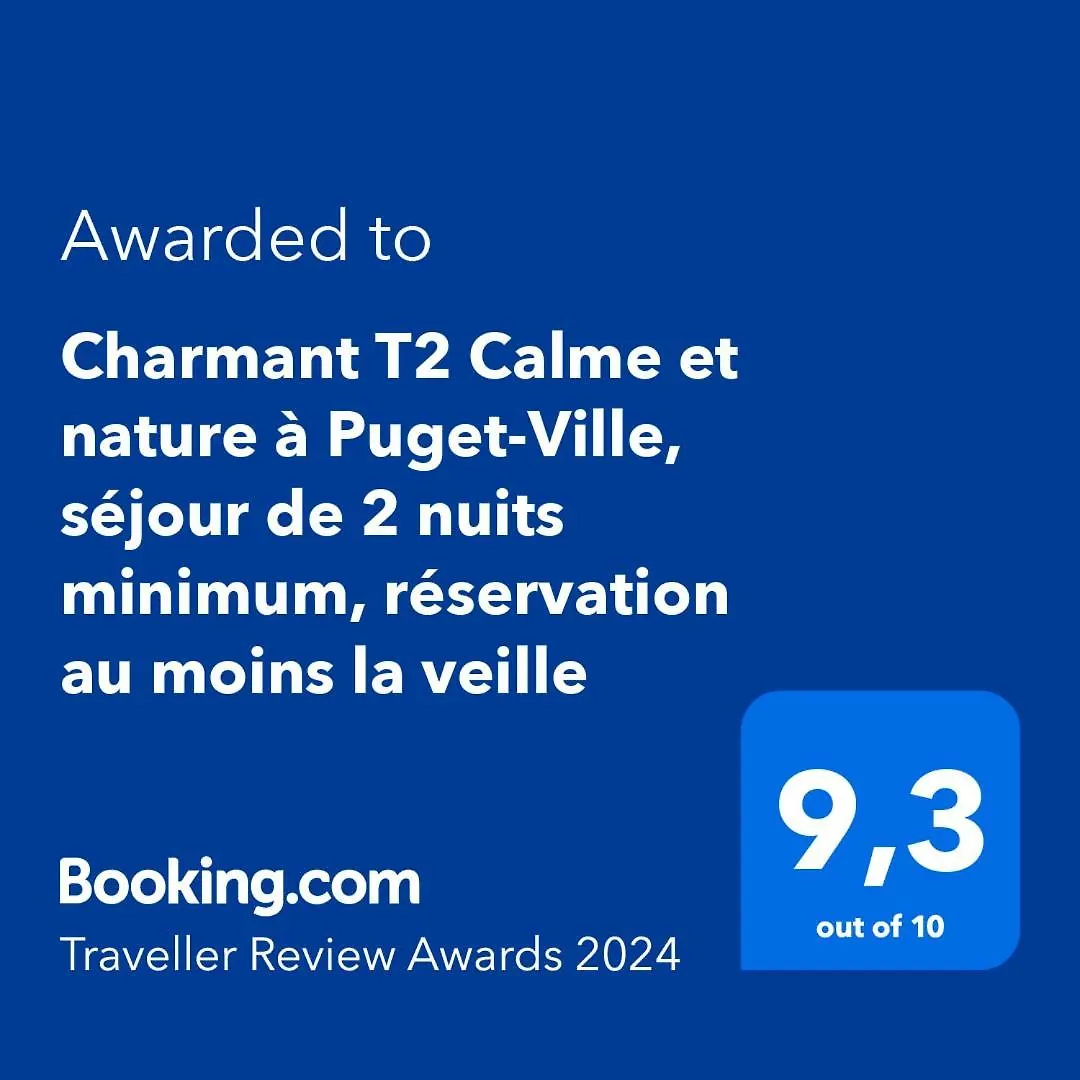 Charmant T2 Calme et nature à Puget-Ville, séjour de 2 nuits minimum, réservation au moins la veille Carnoules